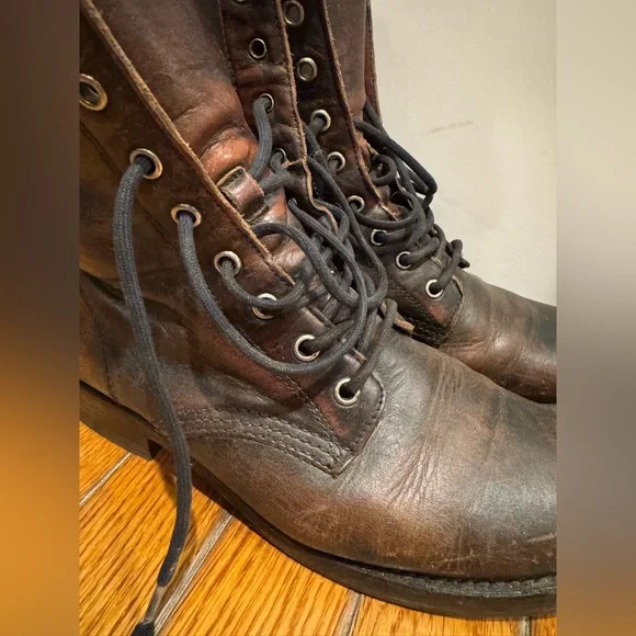 Frye Veronica leather lace up combat boots - Picture 10 of 16
